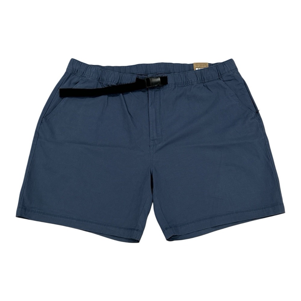 Foundry Big&tall Short Mens Sz 3XLT Blue Elastic Waist Pull On With Buckle Belt